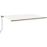 vidaXL Store banne rétractable avec LED 500x300 cm Crème