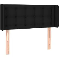 vidaXL Tête de lit avec oreilles Noir 83x16x78/88 cm Tissu