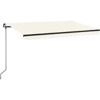 vidaXL Auvent extensible manuellement avec LED 400x350 cm couleur crème