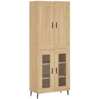 vidaXL Highboard chêne Sonoma 69,5x34x180 cm Matériau dérivé du bois