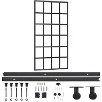 vidaXL Porte coulissante avec ferrure verre ESG & aluminium 102x205 cm