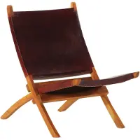 vidaXL Chaise Relax Pliable Marron Foncé Cuir Véritable