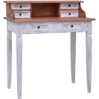 vidaXL Bureau avec tiroirs 90x50x101 cm Vieux bois massif