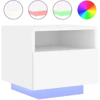 vidaXL Table de chevet avec lumières LED blanc 40x39x37 cm