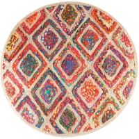 vidaXL Tapis lavable multicolore Ø 120 cm antidérapant