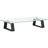 vidaXL Support d'écran noir 40x20x8 cm verre trempé et métal