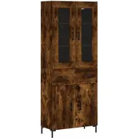 vidaXL Highboard chêne fumé 69,5x34x180 cm bois composite