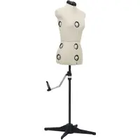 vidaXL Mannequin de robe ajustable pour femme Crème S Taille 33-40