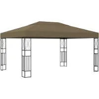 vidaXL Pavillon 3x4 m Taupe Tissu