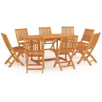vidaXL Ensemble de jardin 9 pièces teck massif
