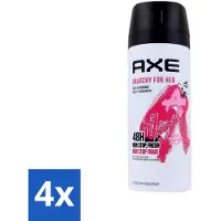 Axe - Déodorant corps - 48h Non Stop Fresh - Anarchy For Her - Rose & Bergamote - 150 ml - Pack avantage - 4 pièces
