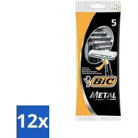 BIC - Lames de rasoir - Métal - Lame simple - Lames jetables - 5 lames de rasoir - Pack avantage - 12 pièces