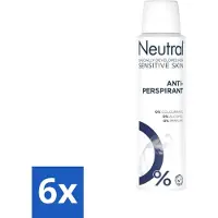 Neutral Neutre - Déodorant spray - Anti-transpirant - Peau sensible - 0% Colorant, Parfum & Alcool - 150 ml - Pack avantage - 6 pièces