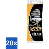 BIC - Lames de rasoir - Métal - Lame simple - Lames jetables - 5 lames de rasoir - Pack avantage - 20 pièces