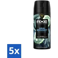 Axe Déodorant Body Spray Aqua Bergamote 150 ml - Pack avantage - 5 pièces