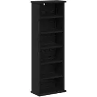vidaXL Étagère CD, noire, imitation chêne, 60 x 17 x 92 cm, panneaux de particules