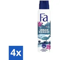 Fa Pflege Fa - Déodorant Spray - Urban Wonder - Fraise - 48 heures de protection - 150 ml - Pack avantage - 4 pièces
