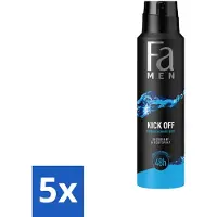 Fa Pflege Fa Men - Déodorant Body Spray - Kick-Off - Rafraîchissant - Protection 48h - 150 ml - Pack avantage - 5 pièces