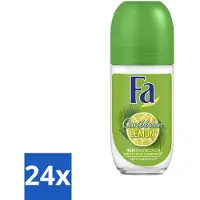 Fa Pflege Fa - Déodorant à bille - Caribbean Lemon - Rafraîchissant - 48 heures de protection - Citron - 50 ml - Pack avantage - 24 pièces