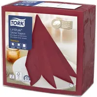 Tork 478855 LinStyle serviettes de table 39x39cm bordeaux 1 pli, 12 x 50 pcs/carton, extrêmement (50 pcs, 39 x 39 cm)