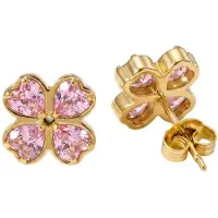 Purelei Boucles d'oreilles 'Rosa Cuore' or / rose