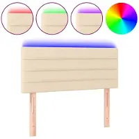 vidaXL Tête de lit LED Crème 80x5x78/88 cm Tissu