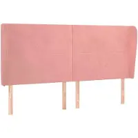vidaXL Tête de lit avec oreilles rose 163x23x118/128 cm velours