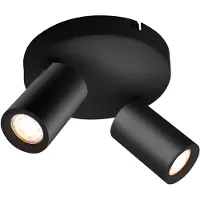 LEDVION Spot LED Plafond Noir 2 spot Carre GU10 3W blanc neutre
