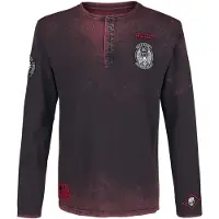 Rock Rebel by EMP T-shirt manches longues de - Through The Glass - S - 5XL - pour Homme - bordeaux - Taille 5XL