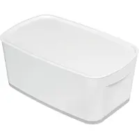 Leitz 5229-10-01 5229 Boîte de rangement MyBox WOW Petite - A5, avec couvercle, ABS, blanc/gris