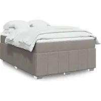 vidaXL Lit boxspring avec matelas Taupe 140x190 cm Tissu