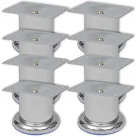 vidaXL Pieds de canapé ronds 8 pcs. Chrome 60 mm