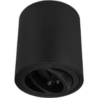 LEDVION spot LED en saillie noir rond douille GU10 sans ampoule