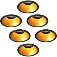 LEDVION lot de 6 spot encastrable LED rond noir blanc chaud douille GU10