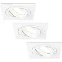 LEDVION lot de 3 spot encastrable LED carre blanc 3W blanc neutre