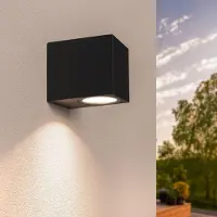 LEDVION Applique murale noir 3W blanc chaud GU10 IP54 non dimmable carrée