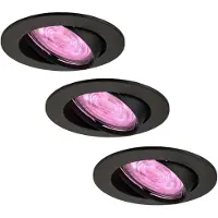 LEDVION lot de 3 spot encastrable LED rond noir RGB dimmable WiFi