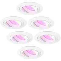 LEDVION lot de 6 spot encastre LED rond blanc RGB dimmable WiFi