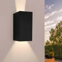 LEDVION applique murale LED noir 7W blanc chaud IP54 cube