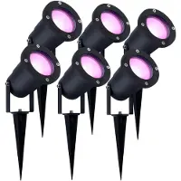 LEDVION Lot de 6 LED Extérieur Spot IP65 4,9W GU10 CCT RGB dimmable