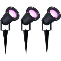 LEDVION Lot de 3 LED Extérieur Spot IP65 4,9W GU10 CCT RGB dimmable