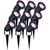 LEDVION Lot de 9 LED Extérieur Spot IP65 4,9W GU10 CCT RGB dimmable