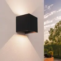 LEDVION Applique LED Douille G9 4.5W blanc chaud IP54 Noire & Carré