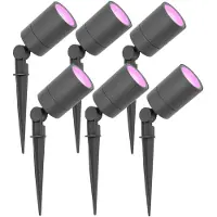 LEDVION Lot de 6 LED Extérieur Spot IP65 4,9W GU10 RGB dimmable piquet