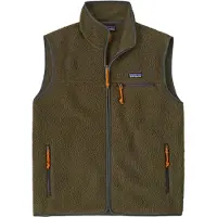 Patagonia - Polaire double face sans manches en Polartec® - M's Retro Pile Vest Basin Green pour Homme - Taille S - Kaki