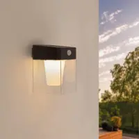 LEDVION applique solaire LED carrée avec détecteur noir