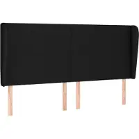 vidaXL Tête de lit avec oreilles noir 203x23x118/128 cm Tissu