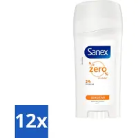 Sanex Déodorant stick Dermo Sensitive 65 ml - Pack avantage - 12 pièces