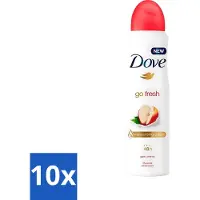 Dove - Déodorant - Go Fresh Apple & White Tea - Rafraîchissant et fruité - 250 ml - Pack avantage - 10 pièces