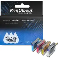PrintAbout Cartouche compatible pour Brother LC-1000VALBP - 4 couleurs - Multipack
